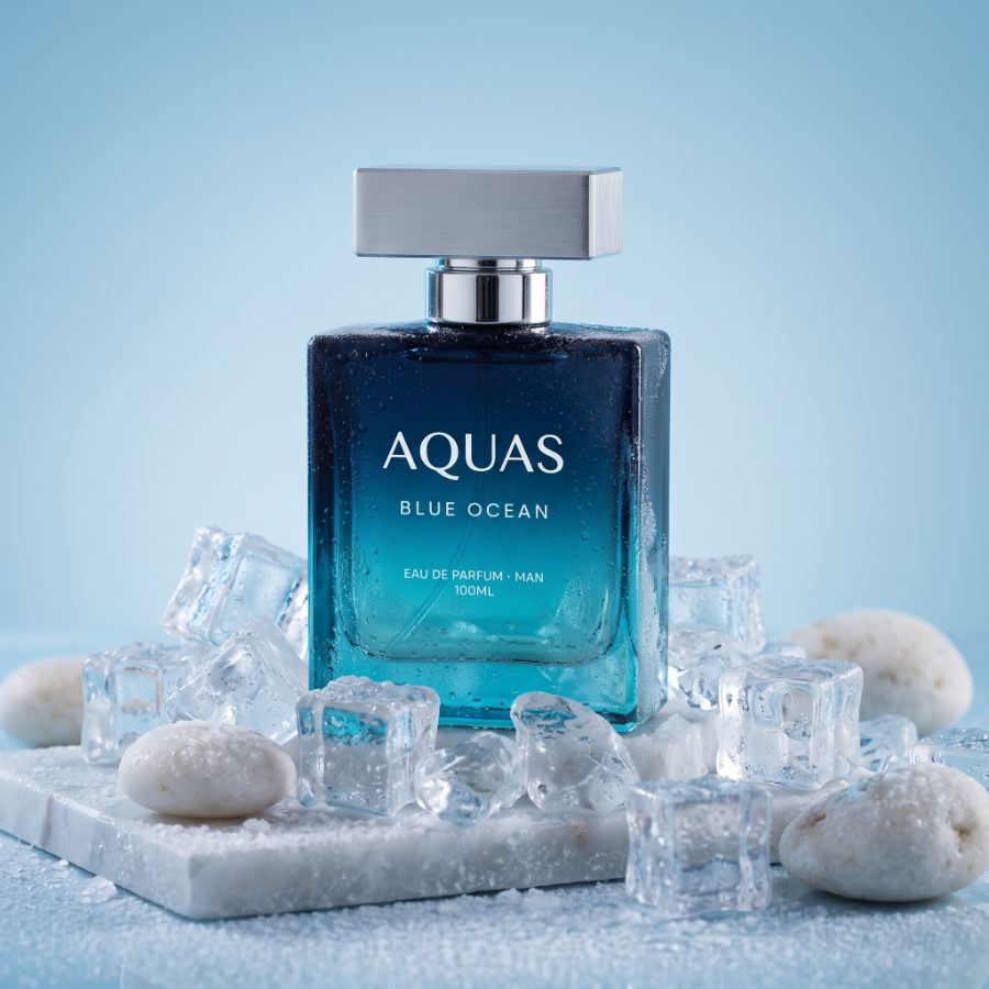 Aquas Blue Ocean — Wet marble flat lay