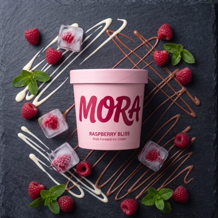 MORA Raspberry Bliss — Slate drizzle flat lay