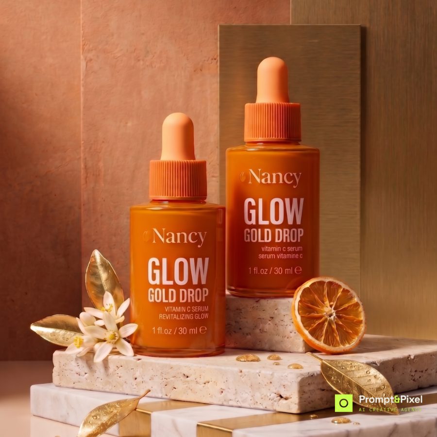 Glow Gold Drop duo on stone