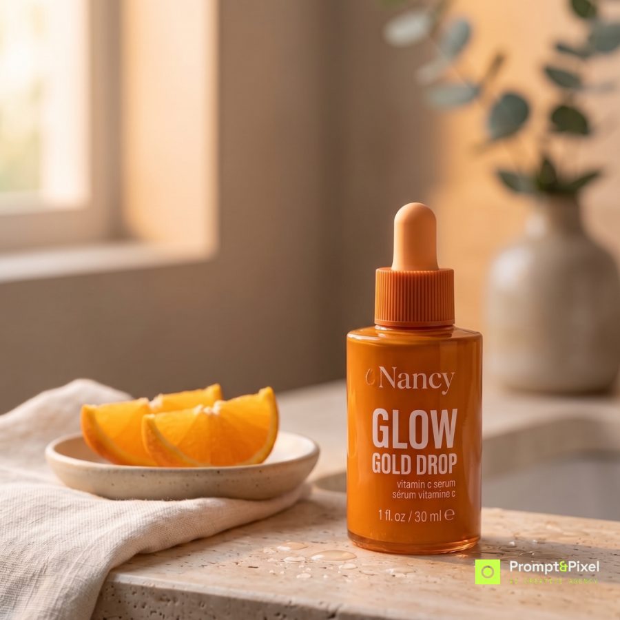 Glow Gold Drop bathroom scene