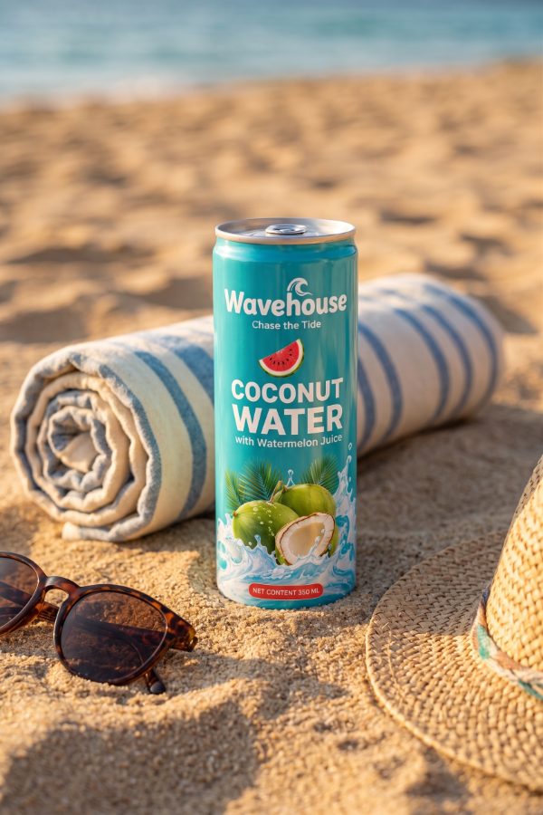 Wavehouse can with beach towel